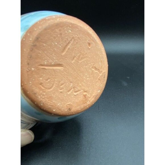 Vivian Jehn Redware Pottery 5” Pitcher Mackenzie Childs Style Pastel Colors - Picture 5 of 12